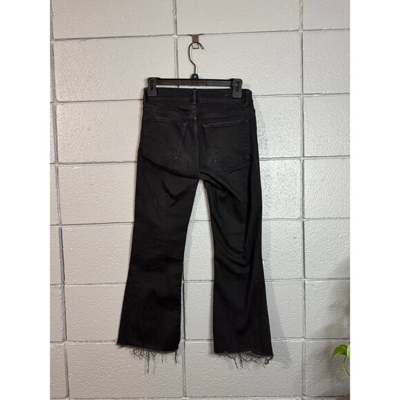 Women's AllSaints Heidi Kick Flare Cropped Faded Black Raw Hem Jean in size 27 - Picture 3 of 4